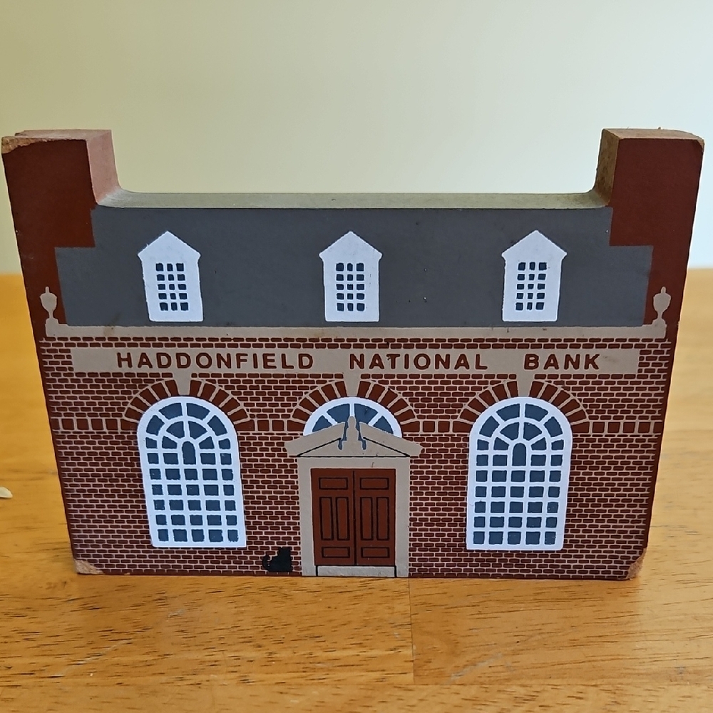Haddonfield National Bank Wooden Block Decor